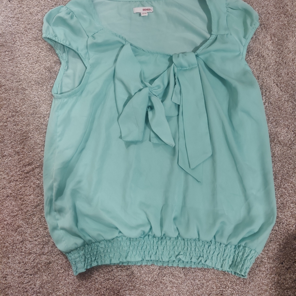Lime green satin shirt
